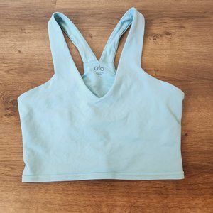 Alo Yoga Airbrush Real Bra Tank Chalk Blue